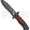 Rite Edge Dead Walker Red Fixed Blade Knife - Black Stonewash Serr