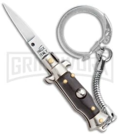 SKM 2.75" Italian Stilletto Keychain Brown Automatic Knife