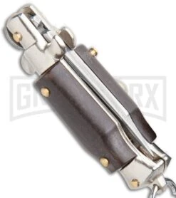 SKM 2.75" Italian Stilletto Keychain Brown Automatic Knife -Buck Knives Sales Store SKM 2.75in Keychain Stiletto Auto Brown Satin Flat BHQ 51053 jr side large