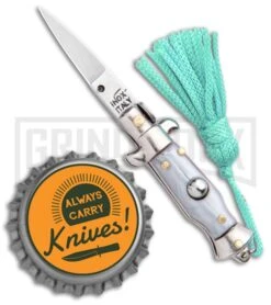 Italian Stiletto Gray Automatic Knife Teal Keychain - Flat Grind 7 Italian Stiletto Gray Automatic Knife Teal Keychain - Flat Grind -Buck Knives Sales Store SKM Italian Stiletto Keychain Auto Silver Teal Satin BHQ 102942 jr bottlecap large