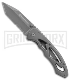 Smith & Wesson CK400LTS Gray Frame Lock Folding Knife - Gray Plain