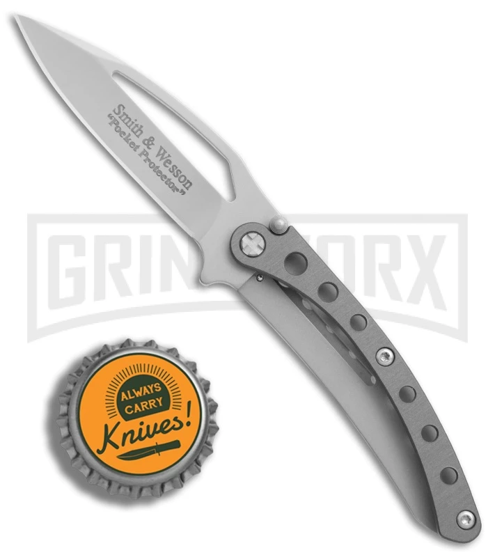 Smith & Wesson Gray Pock Protector Folding Knife - Gray Plain 4 Smith & Wesson Gray Pock Protector Folding Knife - Gray Plain - Image 4