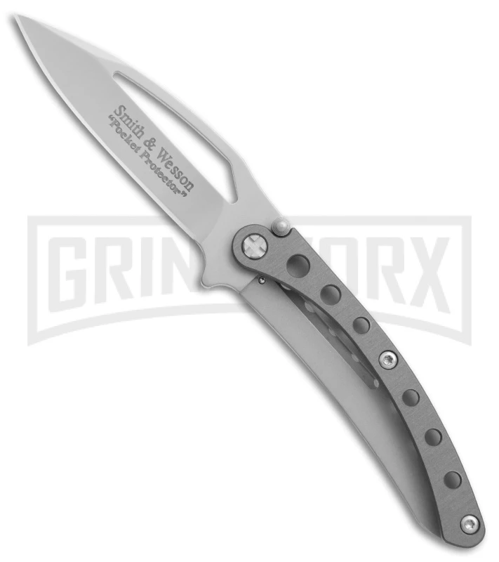 Smith & Wesson Gray Pock Protector Folding Knife - Gray Plain 1 Smith & Wesson Gray Pock Protector Folding Knife - Gray Plain