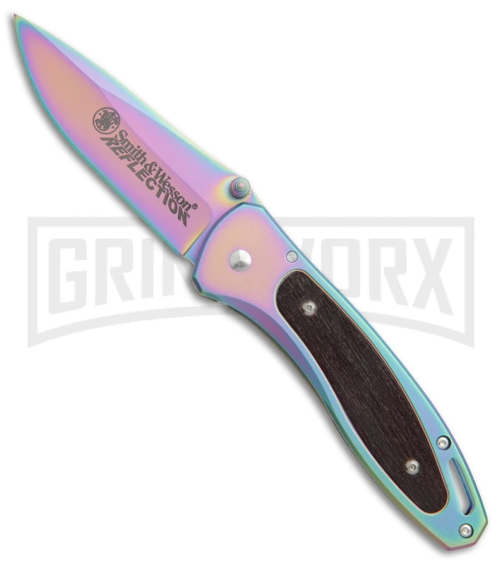 Smith & Wesson Rainbow Reflection Folding Knife - Spectrum Plain 1 Smith & Wesson Rainbow Reflection Folding Knife - Spectrum Plain