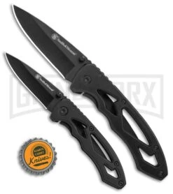 Smith & Wesson Two Piece Folding Knife Combo Pack - Black Plain 15 Smith & Wesson Two Piece Folding Knife Combo Pack - Black Plain -Buck Knives Sales Store Smith and Wesson 2 Piece Combo Set of 2 SWP17 5CP BHQ 75984 jr bottlecap large