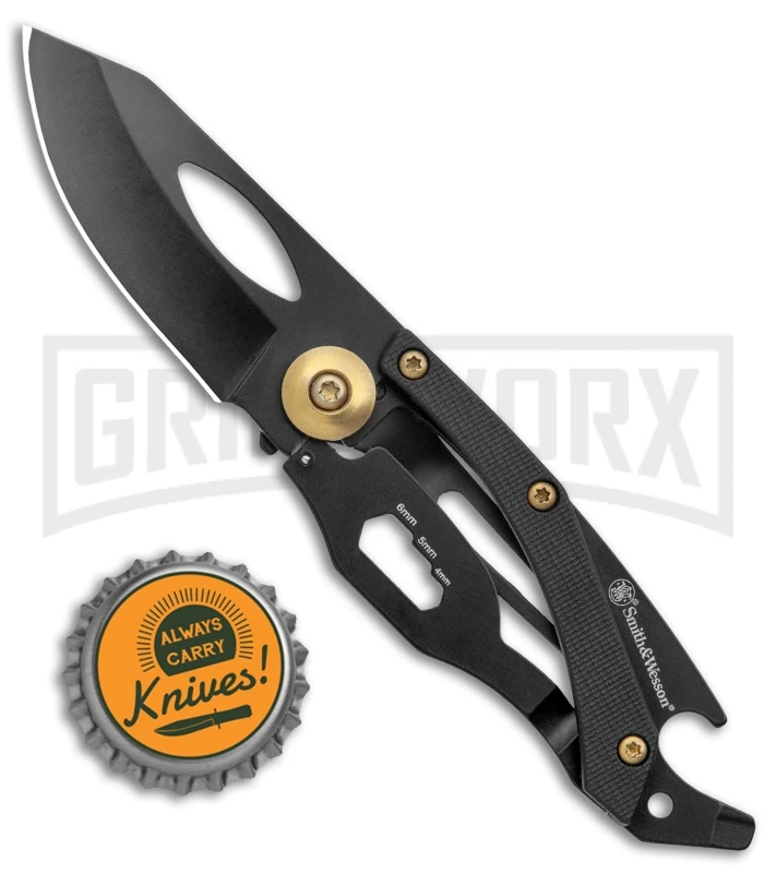 Smith & Wesson Black Multi-Tool Folding Knife Stainless Steel - Black Plain 4 Smith & Wesson Black Multi-Tool Folding Knife Stainless Steel - Black Plain - Image 4
