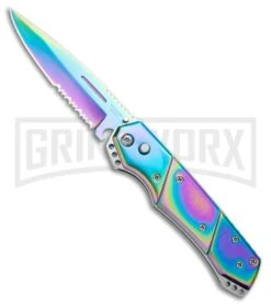 Super Knife Croc Automatic Knife Stainless Rainbow Spectrum (3.5 Spectrum) Serr