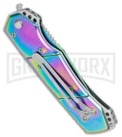 Super Knife Croc Automatic Knife Stainless Rainbow Spectrum (3.5 Spectrum) Serr 6 Super Knife Croc Automatic Knife Stainless Rainbow Spectrum (3.5 Spectrum) Serr -Buck Knives Sales Store Super Knife Croc Auto Stainless Rainbow Spectrum Spectrum Serr GX 34964 jr side large