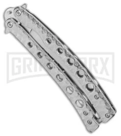 Swift 9" Silver Persian Balisong Coated Butterfly Knife - Polished -Buck Knives Sales Store Swift Silver Persian Balisong Coated Butterfly Satin GX 39595 jr side large