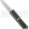 Titan Gray D/A OTF Sim Carbon Fiber Automatic Knife - Dagger Satin Plain
