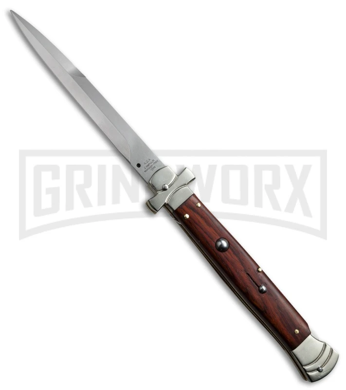 A.G.A. Campolin 11" Maltese Cross Stiletto Cocobolo Automatic Knife - Bayonet 1 A.G.A. Campolin 11" Maltese Cross Stiletto Cocobolo Automatic Knife - Bayonet