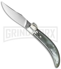 Lepre 9" Brazilian Horn Sicilian Picklock Automatic Knife - Satin Plain