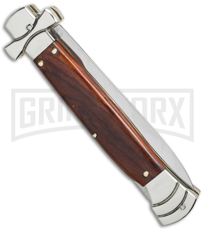 A.G.A. Campolin 9" Maltese Cross Stiletto Cocobolo Automatic Knife - Dagger 2 A.G.A. Campolin 9" Maltese Cross Stiletto Cocobolo Automatic Knife - Dagger - Image 2
