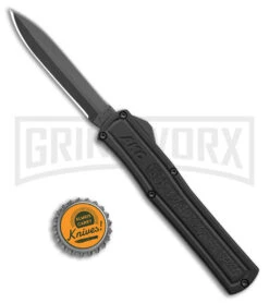 AKC F-20 Black D/A OTF Automatic Knife - Dagger Black Plain -Buck Knives Sales Store akc f 20 da otf auto black aluminum black dagger BHQ 177898 jr bottlecap large
