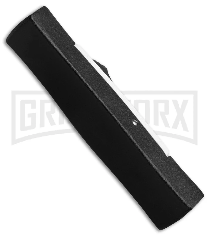 AKC Minion Concord Black/White OTF Automatic Knife - Flat Grind Black Plain 2 AKC Minion Concord Black/White OTF Automatic Knife - Flat Grind Black Plain - Image 2