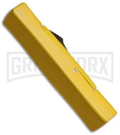AKC Minion Concord Yellow OTF Automatic Knife - Satin Plain -Buck Knives Sales Store akc minion satin flat yellow BHQ 36365 dl side large