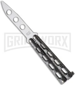 Bear And Son 113TR Silver Vein Small Trainer Butterfly Knife - Satin Plain