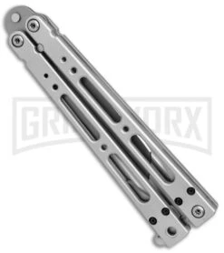 Bear OPS Bear Song IV Silver Tanto Butterfly Knife - Bead Blast Plain 5 Bear OPS Bear Song IV Silver Tanto Butterfly Knife - Bead Blast Plain -Buck Knives Sales Store bear ops bear song tanto bb B 410 AP 35027 BHQ 37242 er side large