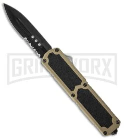 Titan Tan D/A OTF Automatic Knife - Dagger Black Serr