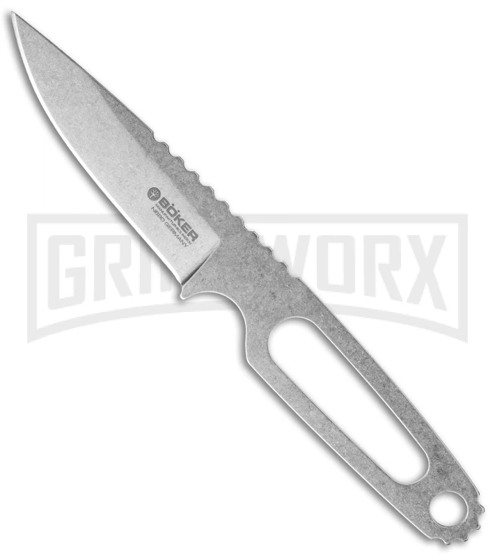 Boker Para-1 Stainless Steel Fixed Blade Neck Knife - Stonewash Plain 1 Boker Para-1 Stainless Steel Fixed Blade Neck Knife - Stonewash Plain