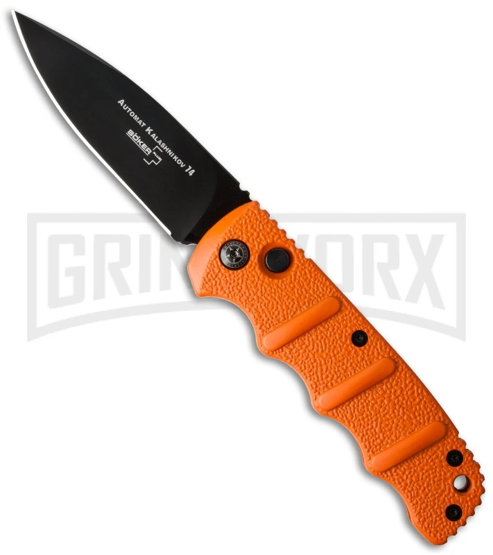 Boker Kalashnikov Orange Automatic Knife - Black Plain 1 Boker Kalashnikov Orange Automatic Knife - Black Plain