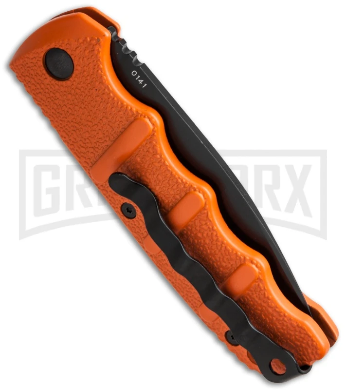 Boker Kalashnikov Orange Automatic Knife - Black Plain 2 Boker Kalashnikov Orange Automatic Knife - Black Plain - Image 2