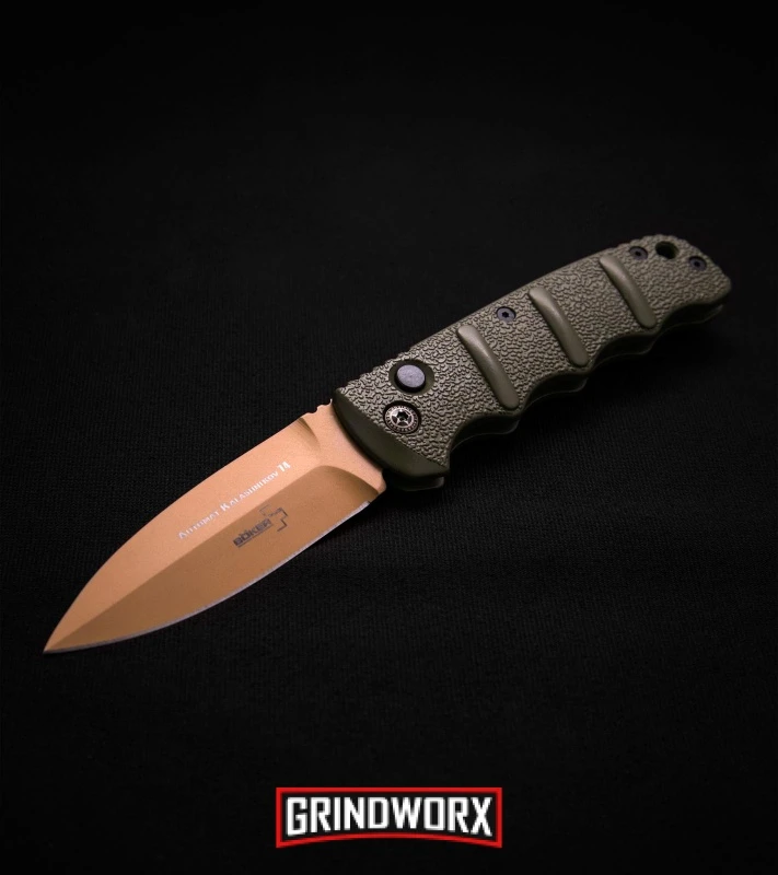 Boker Kalashnikov Desert Warrior Dagger Automatic Knife - Copper Plain 3 Boker Kalashnikov Desert Warrior Dagger Automatic Knife - Copper Plain - Image 3