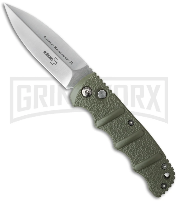 Boker Kalashnikov Dagger OD Green Automatic Knife - Satin Plain 1 Boker Kalashnikov Dagger OD Green Automatic Knife - Satin Plain