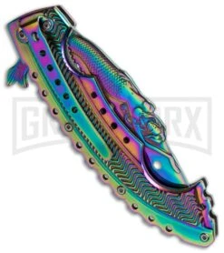 Boker Magnum Rainbow Mermaid Folding Knife - Spectrum Plain 5 Boker Magnum Rainbow Mermaid Folding Knife - Spectrum Plain -Buck Knives Sales Store boker magnum 01lg318 cm side large