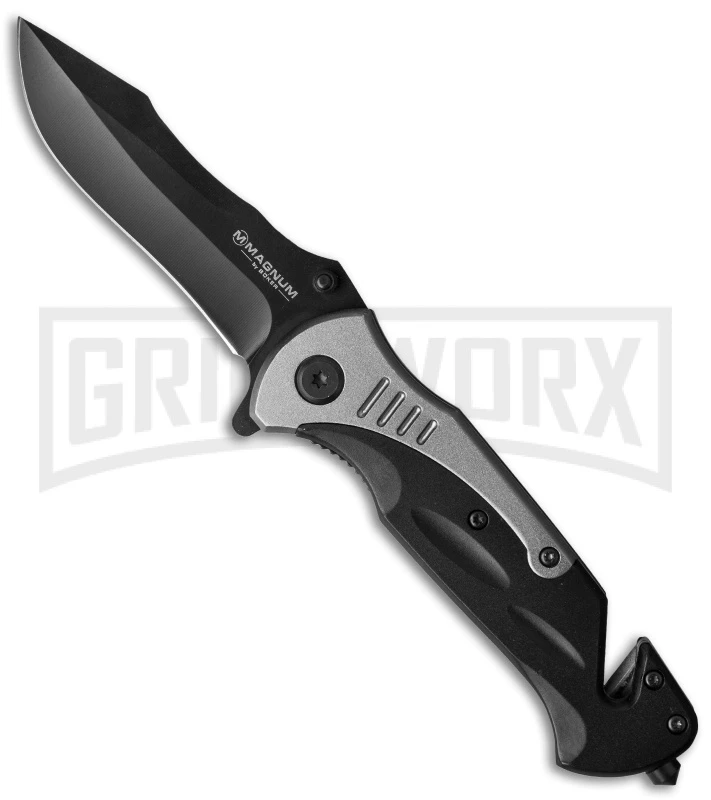 Boker Magnum Volunteer FD Folding Knife - Black Plain 1 Boker Magnum Volunteer FD Folding Knife - Black Plain