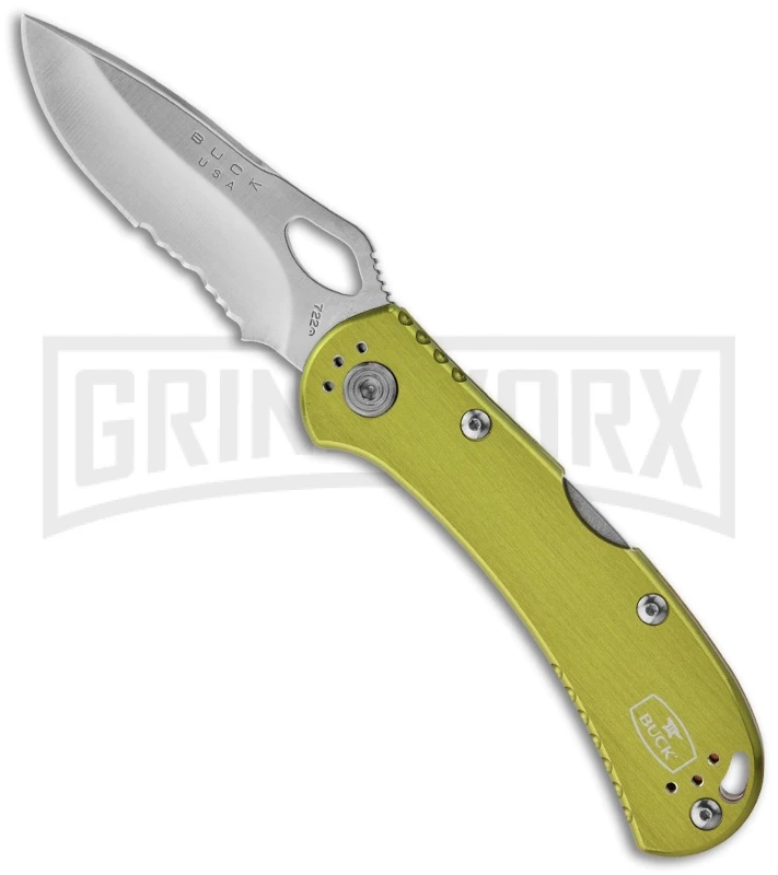 Buck Knives SpitFire Green Pocket Knife 0722GRX1 (3.25" Serr) 1 Buck Knives SpitFire Green Pocket Knife 0722GRX1 (3.25" Serr)