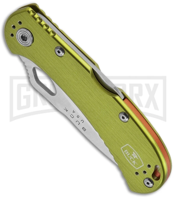 Buck Knives SpitFire Green Pocket Knife 0722GRX1 (3.25" Serr) 2 Buck Knives SpitFire Green Pocket Knife 0722GRX1 (3.25" Serr) - Image 2