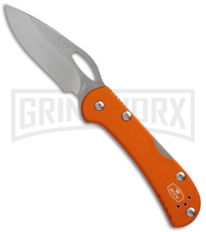 Buck Knives Buck Mini SpitFire Orange Folding Knife - Satin Plain 1 Buck Knives Buck Mini SpitFire Orange Folding Knife - Satin Plain