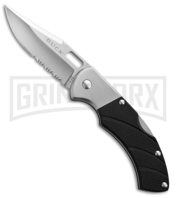 Buck Knives Buck Talus Black G-10 Folding Knife - Satin Serr 1 Buck Knives Buck Talus Black G-10 Folding Knife - Satin Serr
