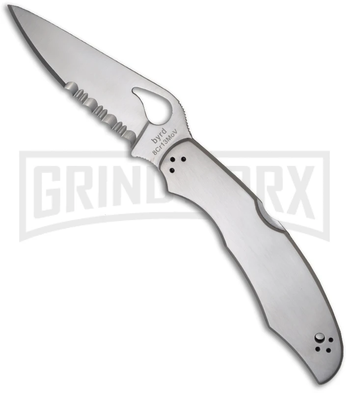 Byrd Cara Cara 2 Stainless Steel Folding Knife - Satin Serr 1 Byrd Cara Cara 2 Stainless Steel Folding Knife - Satin Serr