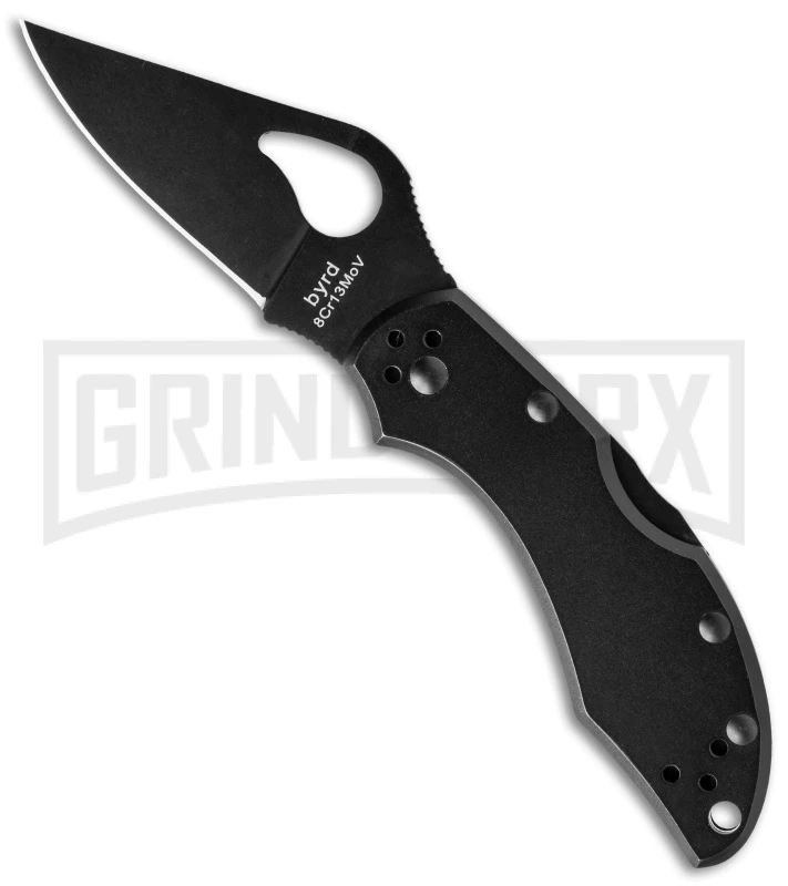 Byrd Robin 2 Black Stainless Steel Folding Knife - Black Plain 1 Byrd Robin 2 Black Stainless Steel Folding Knife - Black Plain