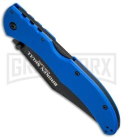 Cold Steel Broken Skull IV Blue G-10 Folding Knife - Black Plain -Buck Knives Sales Store cold steel steve austin broken skulls iv 54sblu bottom cm large