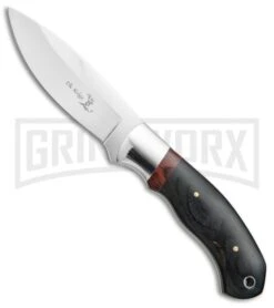 Elk Ridge Black Pakkawood Hunting Fixed Blade Knife - Mirror Plain