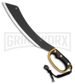 Elk Ridge Curve Black Rubber Machete 15.25" - Black Plain