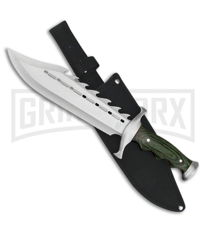 Frost Cutlery Ultimate Warrior Bowie Pakkawood Fixed Blade Knife - Satin Plain 1 Frost Cutlery Ultimate Warrior Bowie Pakkawood Fixed Blade Knife - Satin Plain