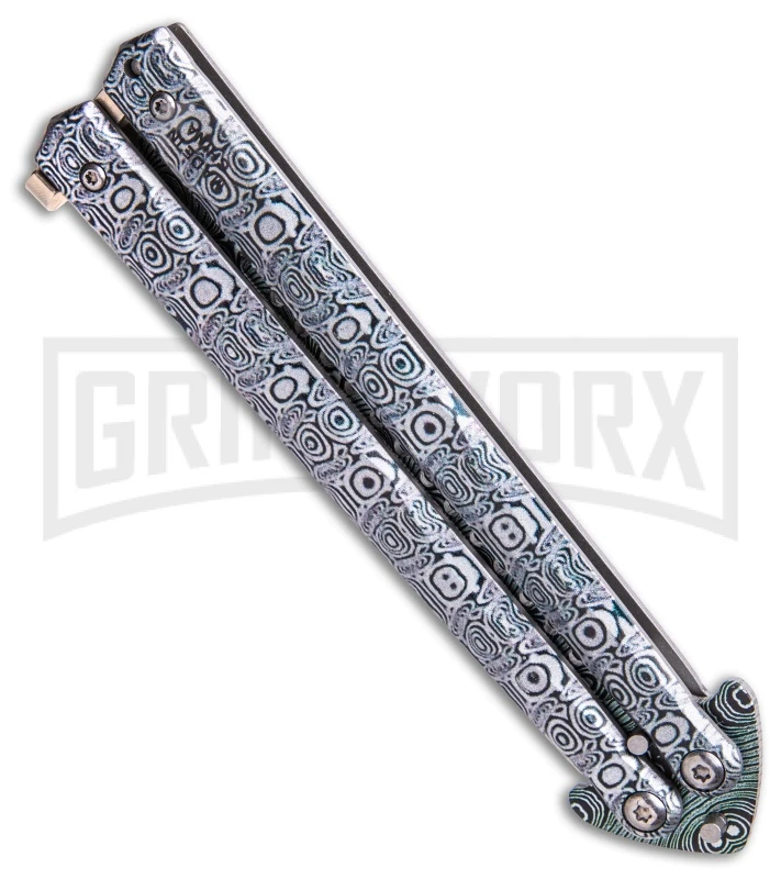 Chalkhill Balisong Black Butterfly Knife - Spear Point Pattern Finished 3 Chalkhill Balisong Black Butterfly Knife - Spear Point Pattern Finished - Image 3