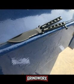 Jaguar Milled Black Balisong Butterfly Knife - Black Serr 5 Jaguar Milled Black Balisong Butterfly Knife - Black Serr -Buck Knives Sales Store jaguar butterfly black serr BP12560 dl 2 large