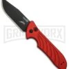 Kershaw Emerson Launch 5 Red Automatic Knife - Black Plain