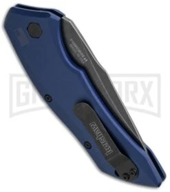 Kershaw Launch 1 Blue Aluminum Automatic Knife - Blackwash Plain 8 Kershaw Launch 1 Blue Aluminum Automatic Knife - Blackwash Plain -Buck Knives Sales Store kershaw launch auto 1 blackwash blue side cm large