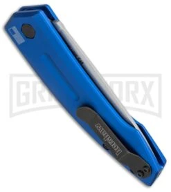 Kershaw Launch 2 Blue Aluminum Automatic Knife - Stonewash Plain 5 Kershaw Launch 2 Blue Aluminum Automatic Knife - Stonewash Plain -Buck Knives Sales Store kershaw launch auto 2 sw 7200blusw side cm large