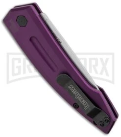 Kershaw Launch 2 Purple Aluminum Automatic Knife - Stonewash Plain -Buck Knives Sales Store kershaw launch auto 2 sw purple side cm large