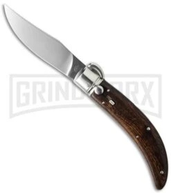 Lepre 9" Iron Wood Sicilian Picklock Automatic Knife - Satin Plain
