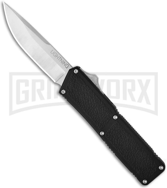 Lightning Black D/A OTF Automatic Knife - Satin Plain 1 Lightning Black D/A OTF Automatic Knife - Satin Plain