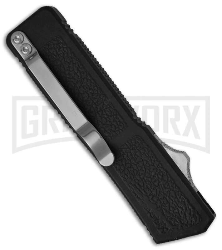 Lightning Black D/A OTF Automatic Knife - Satin Plain 2 Lightning Black D/A OTF Automatic Knife - Satin Plain - Image 2