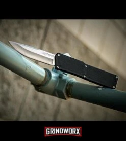 Lightning Black D/A OTF Automatic Knife - Satin Plain 5 Lightning Black D/A OTF Automatic Knife - Satin Plain -Buck Knives Sales Store lightning otf black satin plain dl pipes large